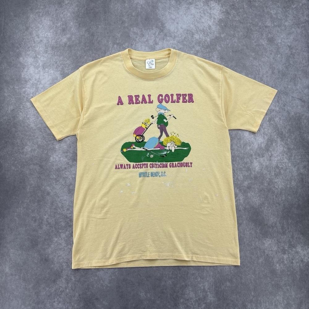 Vintage "A Real Golfer" Myrtle Beach Funny Graphic Tee Size XL